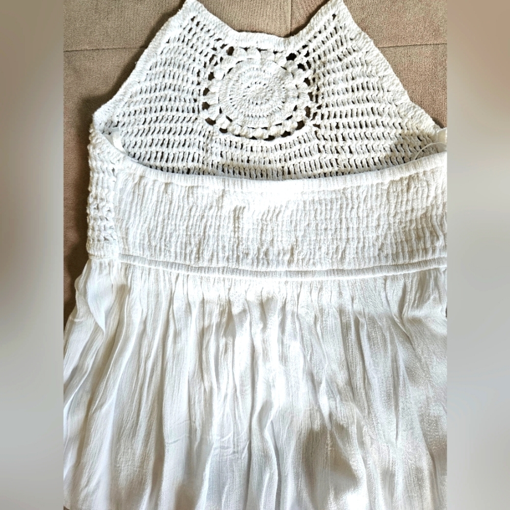NWT Sim & Sam Crotchet Halter Top White Womens Extra Small XS - Picture 5 of 10